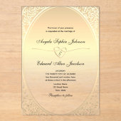 Invitations En Acrylique Mariage Luxe Or (Recto)