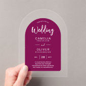 Invitations En Acrylique Mariage magenta acrylique invite texte blanc moder (In situ (ordinateur de poche))