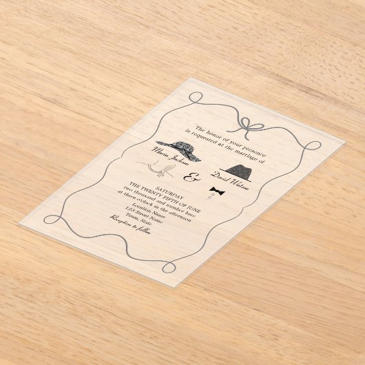 Invitations En Acrylique Mariage main unique (Poser)