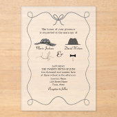 Invitations En Acrylique Mariage main unique (Recto)