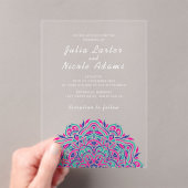 Invitations En Acrylique Mariage Mandala (In situ (ordinateur de poche))