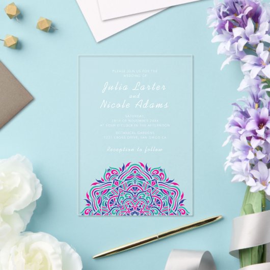 Invitations En Acrylique Mariage Mandala (Insitu (Mariage))