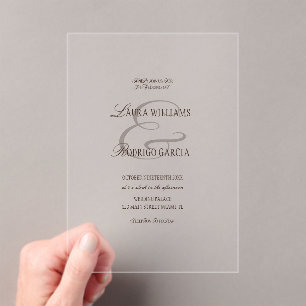 Invitations En Acrylique Mariage Marron Espresso Vieille Fortune