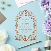 Invitations En Acrylique Mariage mexicain en terre cuite Élégant (Insitu (Mariage))