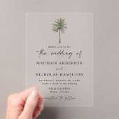 Invitations En Acrylique Mariage minimal de palmiers (In situ (ordinateur de poche))