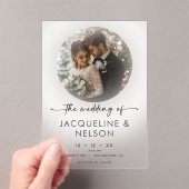 Invitations En Acrylique Mariage minimal photo noir blanc moderne (In situ (ordinateur de poche))