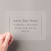 Invitations En Acrylique Mariage minimal traditionnel simple Enregistrer la (In situ (ordinateur de poche))