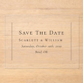 Invitations En Acrylique Mariage minimal traditionnel simple Enregistrer la (Recto)