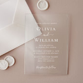 Invitations En Acrylique Mariage minimaliste blanc chic
