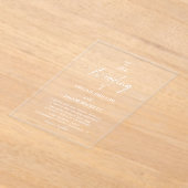 Invitations En Acrylique Mariage minimaliste élégant (Poser)