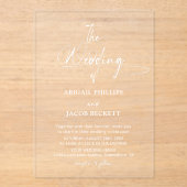Invitations En Acrylique Mariage minimaliste élégant (Recto)