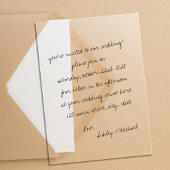 Invitations En Acrylique Mariage minimaliste manuscrit