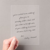Invitations En Acrylique Mariage minimaliste manuscrit (In situ (ordinateur de poche))