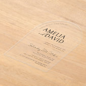 Invitations En Acrylique Mariage Minimaliste Moderne (Poser)
