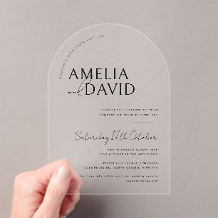 Invitations En Acrylique Mariage Minimaliste Moderne