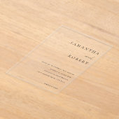 Invitations En Acrylique Mariage minimaliste moderne (Poser)