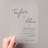 Invitations En Acrylique Mariage minimaliste moderne (In situ (ordinateur de poche))