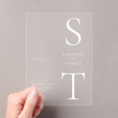 Invitations En Acrylique Mariage minimaliste moderne (In situ (ordinateur de poche))