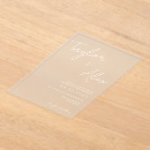 Invitations En Acrylique Mariage minimaliste moderne (Poser)