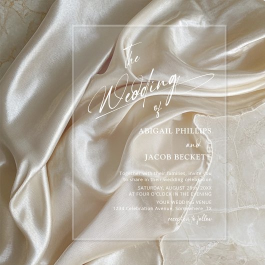 Invitations En Acrylique Mariage minimaliste moderne