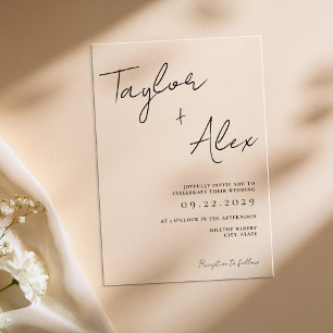 Invitations En Acrylique Mariage minimaliste moderne