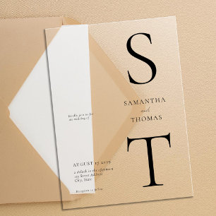 Invitations En Acrylique Mariage minimaliste moderne