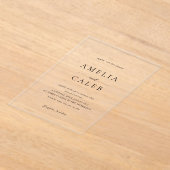 Invitations En Acrylique Mariage minimaliste moderne (Poser)
