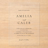 Invitations En Acrylique Mariage minimaliste moderne (Recto)