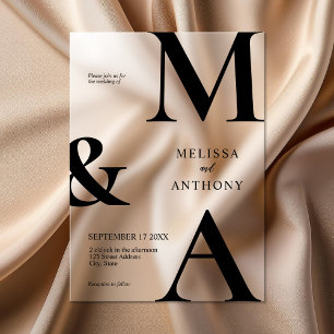 Invitations En Acrylique Mariage minimaliste moderne givré