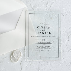 Invitations En Acrylique Mariage Minimaliste Rustique Élégant Moderne Simpl