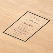 Invitations En Acrylique Mariage Minimaliste Typographie Moderne (Poser)