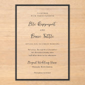 Invitations En Acrylique Mariage Minimaliste Typographie Moderne (Recto)