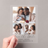 Invitations En Acrylique Mariage minimum 3 photos Collage Enregistrer la da (In situ (ordinateur de poche))