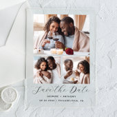 Invitations En Acrylique Mariage minimum 3 photos Collage Enregistrer la da