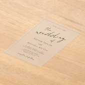 Invitations En Acrylique Mariage moderne à l'encre noire (Poser)