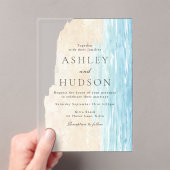 Invitations En Acrylique Mariage moderne All Seasons Beach (In situ (ordinateur de poche))
