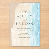 Invitations En Acrylique Mariage moderne All Seasons Beach (Recto)