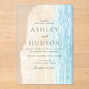 Invitations En Acrylique Mariage moderne All Seasons Beach
