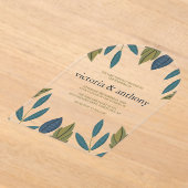Invitations En Acrylique Mariage Moderne aux Feuilles (Poser)
