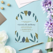 Invitations En Acrylique Mariage Moderne aux Feuilles (Insitu (Mariage))