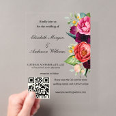 Invitations En Acrylique Mariage moderne avec code QR (In situ (ordinateur de poche))