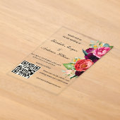Invitations En Acrylique Mariage moderne avec code QR (Poser)