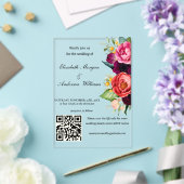 Invitations En Acrylique Mariage moderne avec code QR (Insitu (Mariage))