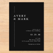 Invitations En Acrylique Mariage moderne avec code QR et collage de photos (Recto)