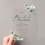 Invitations En Acrylique Mariage Moderne avec Feuille Verte (In situ (ordinateur de poche))
