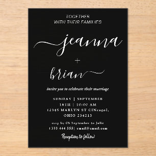 Invitations En Acrylique Mariage Moderne Calligraphie Acrylique Invitations
