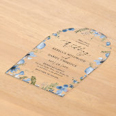 Invitations En Acrylique Mariage Moderne Chic Bleu (Poser)