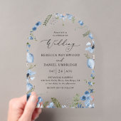 Invitations En Acrylique Mariage Moderne Chic Bleu (In situ (ordinateur de poche))