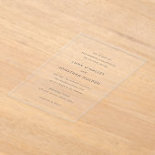 Invitations En Acrylique Mariage Moderne Classique (Poser)