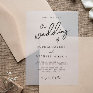 Invitations En Acrylique Mariage moderne contemporain noir et blanc